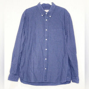 Brooks Brothers Red Fleece Men's Button Down Shirt Size XL‎ Navy Plaid Cotton